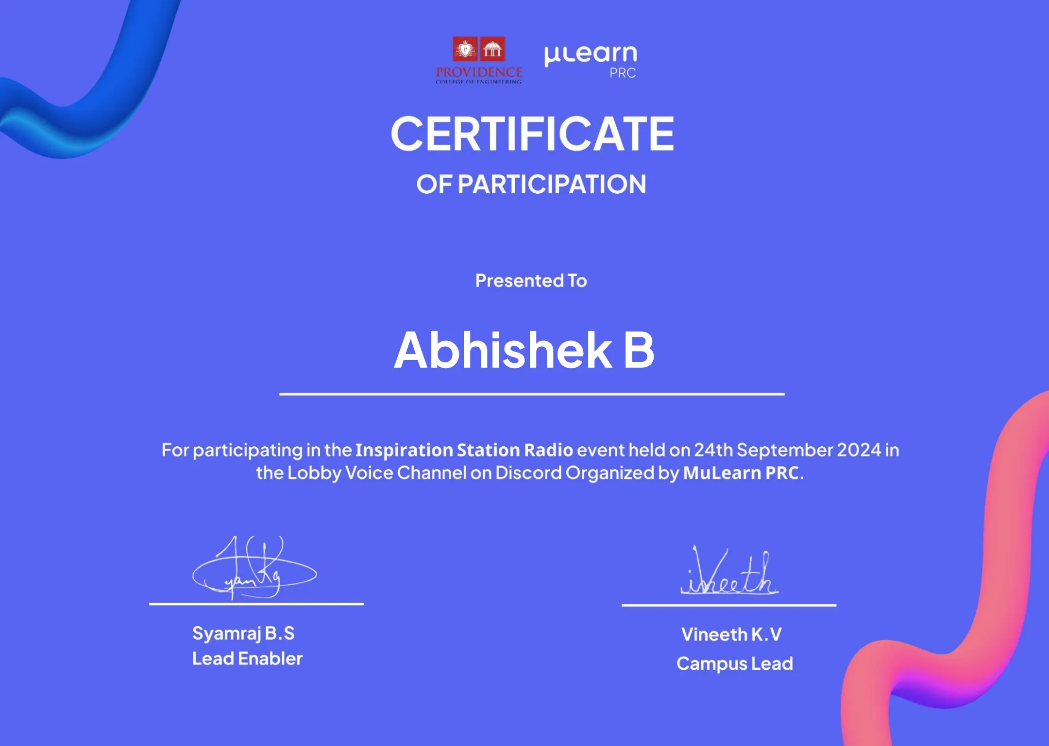 Advanced Training Certificate